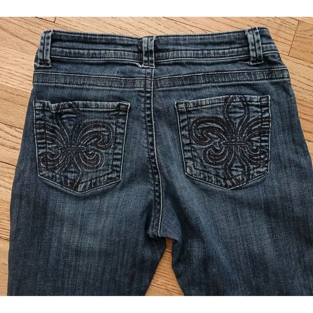 Women's Lee Slender Secret Lower on the Waist Blue Denim Jeans Size 8 MEDIUM